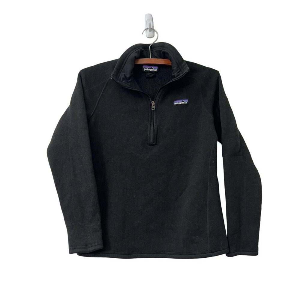 Patagonia Womens Black 1/4 Zip Pullover Better Sweater Size Small